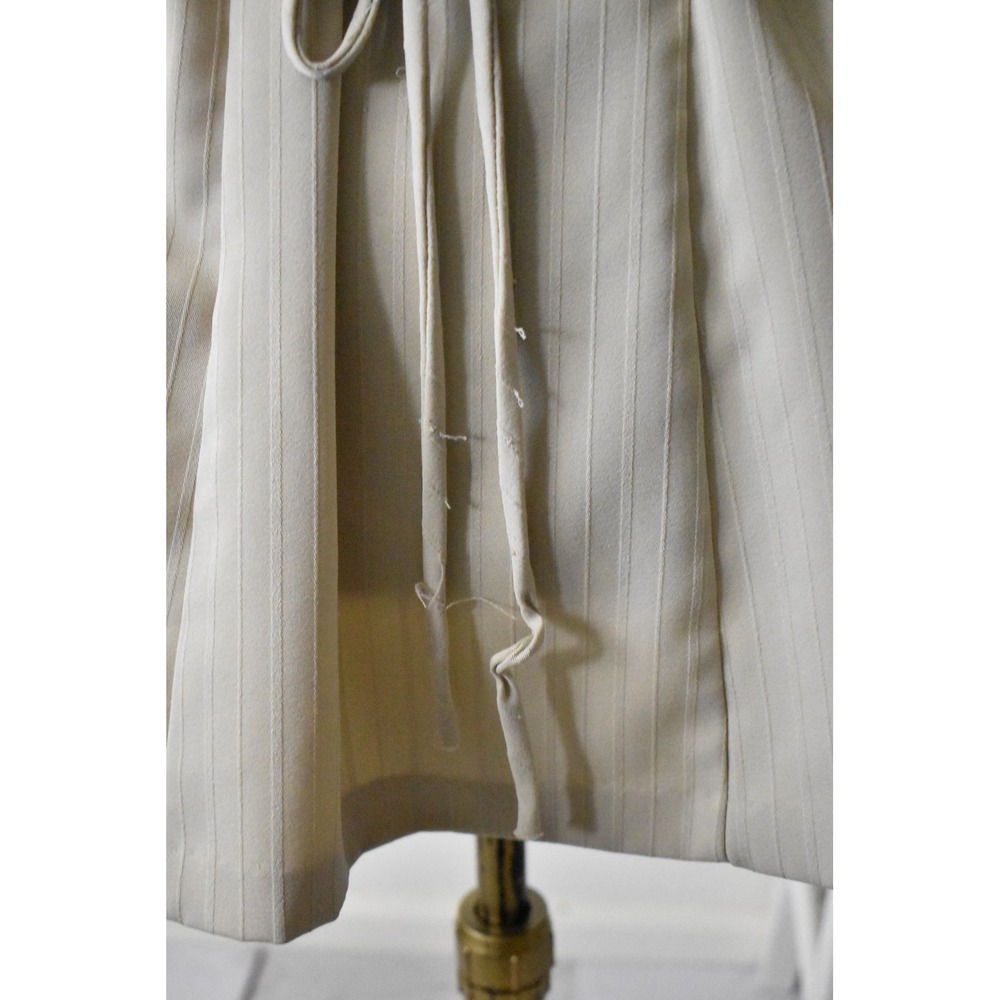 Breakin' Loose Pinstripe Blazer Womens 12 Cream 90s Vintage Tie Back Jacket - Picture 5 of 8